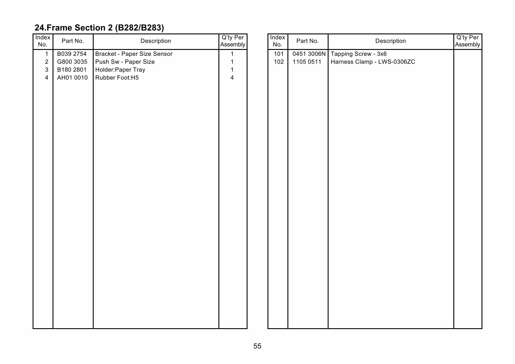 RICOH Aficio MP-1810L MP1810LD B282 B283 Parts Catalog-5